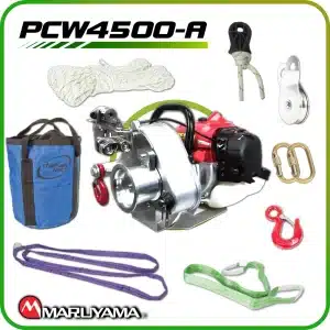 Kannettava polttomoottorivinssi Portable Winch PCW4500 varustepaketilla.