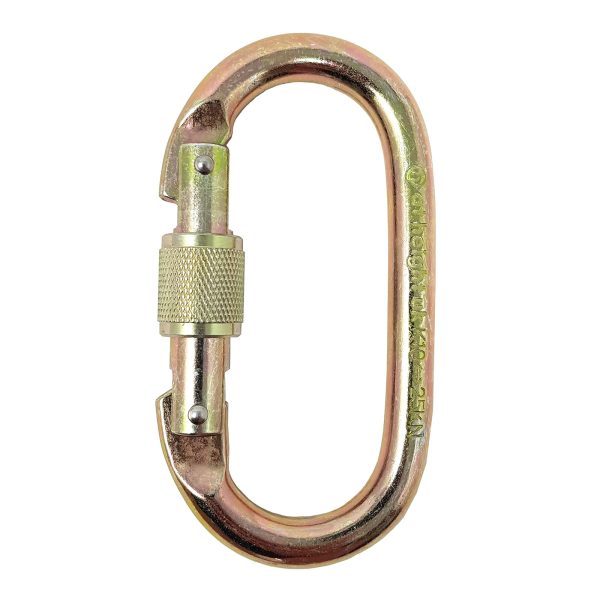 Karabiinihaka - teräs - 25kN, 17 mm, kierrelukitus
